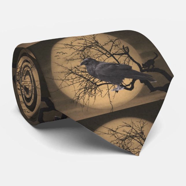 Halloween Harvest Moon con corbata de cuello de ra (Enrollado)