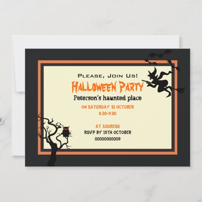 Halloween Haunted Place Party Invitación 5" x 7" (Anverso)