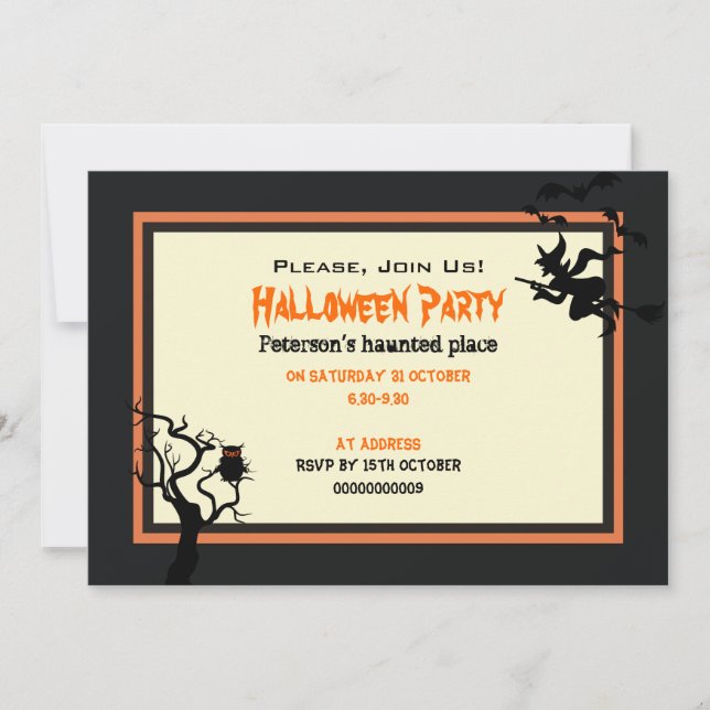 Halloween Haunted Place Party Invitación 5" x 7" (Anverso)
