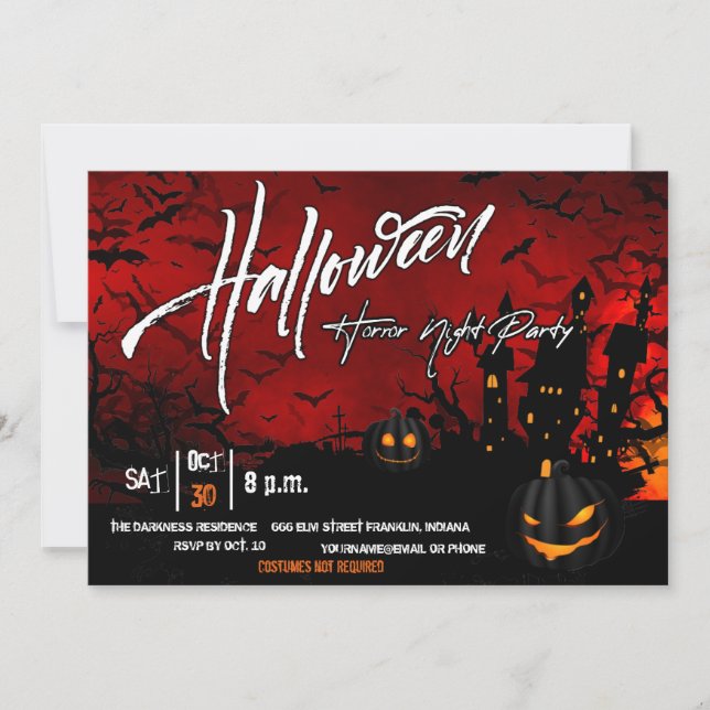 Halloween Horror Nigth Party Invitación (Anverso)