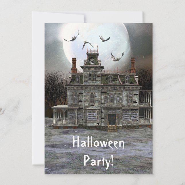 Halloween House 5 x 7 Invitación (Anverso)