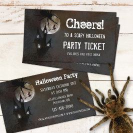 Halloween House Halloween Party Ticket con tarjeta