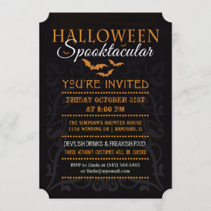 Halloween - Invitación teoctásica - Naranja y negr