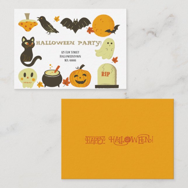 Halloween Invitaciones Spooky Celebración (Anverso / Reverso)
