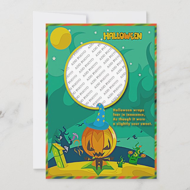 Halloween Jack o' Lantern Wizard Add Photo Frame (Anverso)