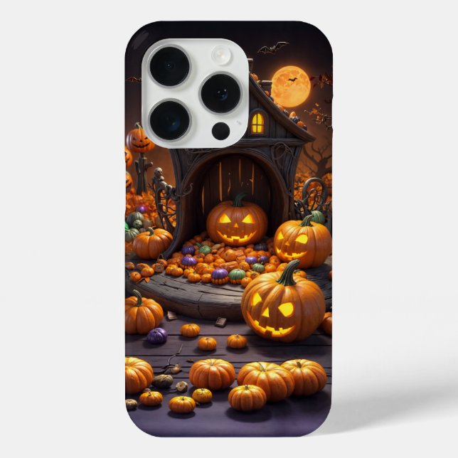 Halloween Jack o Lanterns Icons iPhone 15 Fundas (Reverso )