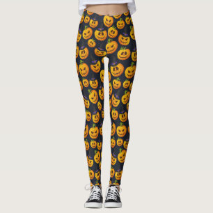 Halloween Jack O'Lantern Witch Leggings