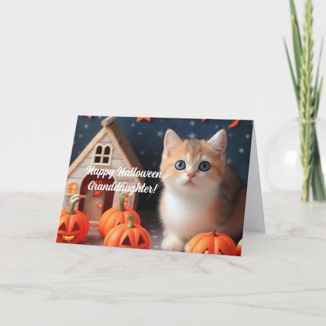 HALLOWEEN KITTY PARA TARJETA DE GRANDDAUGHTER (Anverso)