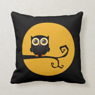 Halloween Lechuza Negra Cojín decorativo Luna Amar