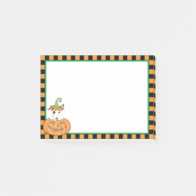 Halloween Mini Bull Terrier Notas Post-it (Anverso)