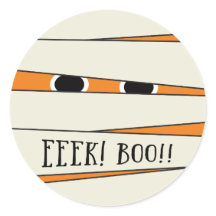 Halloween momificado en Pegatina de calabaza