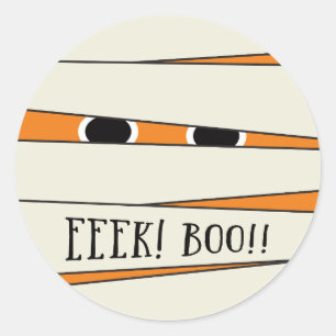 Halloween momificado en Pegatina de calabaza