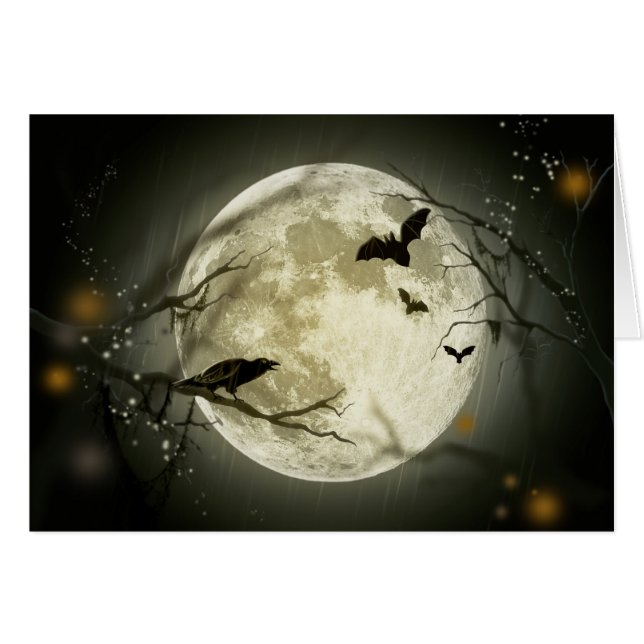 Halloween Moon Spooky Crows (Anverso (Horizontal))
