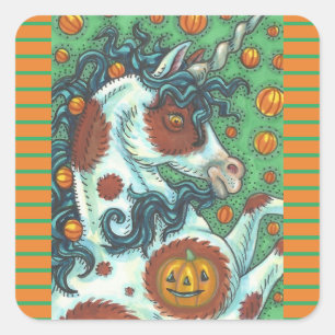 HALLOWEEN MUSTANG, PEGATINAS DE WILD PINTO UNICORN