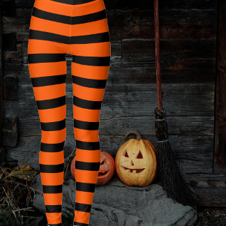 Halloween: Naranja de medias tintas negras de bruj