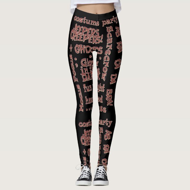 Halloween Naranjas negros disfraces Fiestas Leggin (Anverso)
