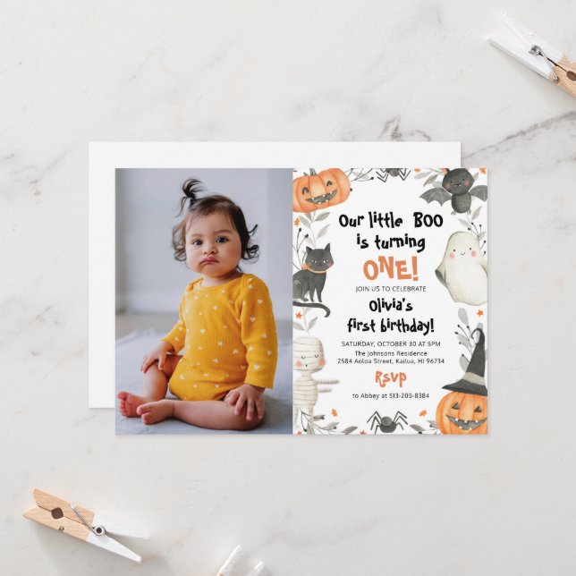 Halloween Nuestra invitación a la fiesta de cumple (Anverso/Reverso In Situ)