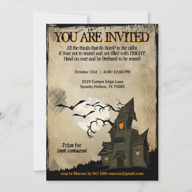 Halloween obsesionadas invitaciones a fiestas en c (Anverso)