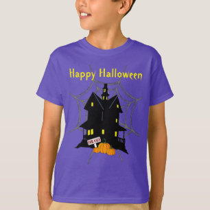 Halloween obsesionó Casa Con Camiseta De Niños En