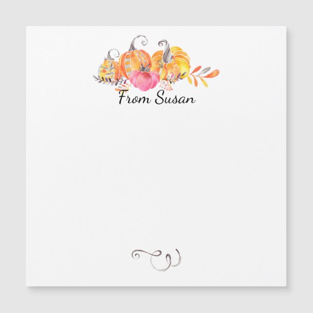 Halloween Otoño Caída Calabazas Paint Watercolor (Anverso)