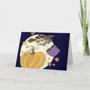 Halloween Owl Trick o Trae la tarjeta de felicitac