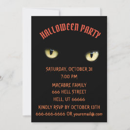 HALLOWEEN PARTY BLACK CAT Invitación