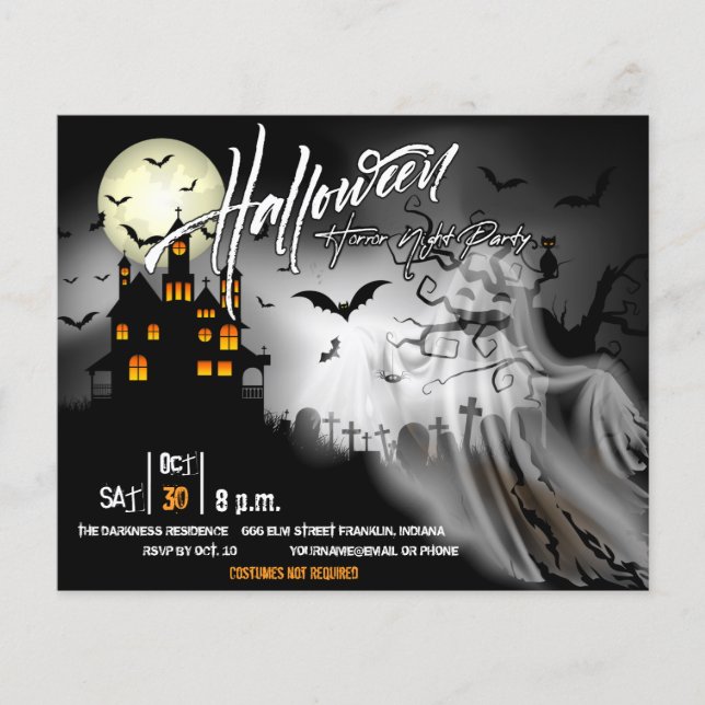 Halloween Party de Spooky House invita a volante (Frente)