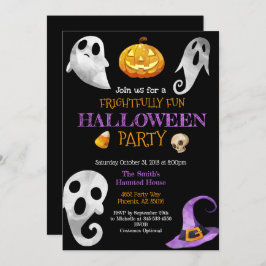 Halloween Party Invitación calabaza Ghosts Skulls