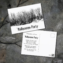 Halloween Party Invitación gótica en blanco negro