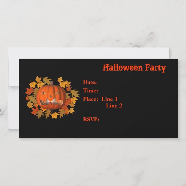 Halloween Party Invitación Tarjeta Jack O Lantern (Anverso)