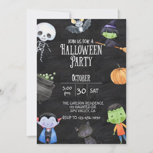 HALLOWEEN PARTY, KIDS HALLOWEEN, FIESTA COSTUME (Anverso)