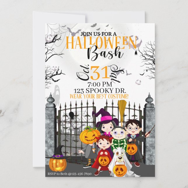 HALLOWEEN PARTY, KIDS HALLOWEEN, FIESTA COSTUME (Anverso)
