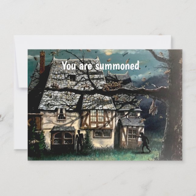 Halloween Party obsesionada con la invitación a ca (Anverso)