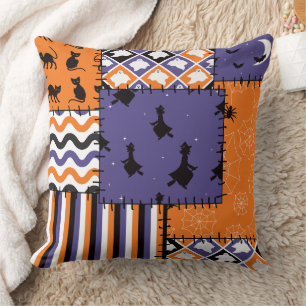 Halloween Patchwork muestra el Cojín decorativo de