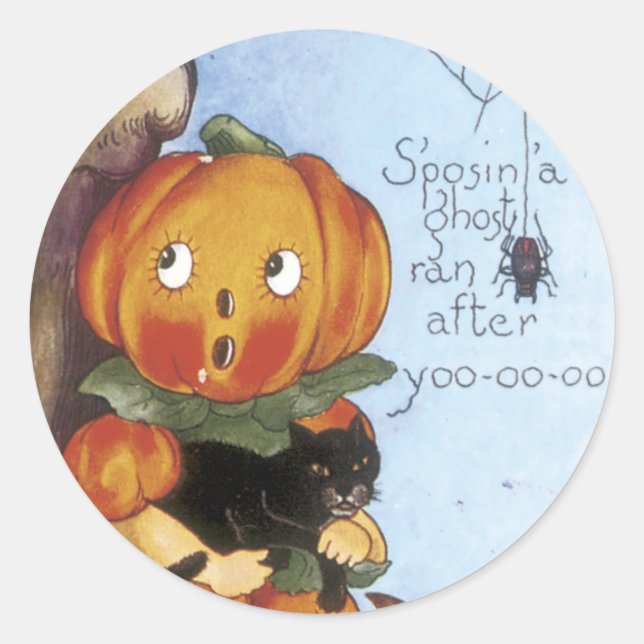 Halloween Pegatinas de calabaza cuta - Trick o Tre (Anverso)