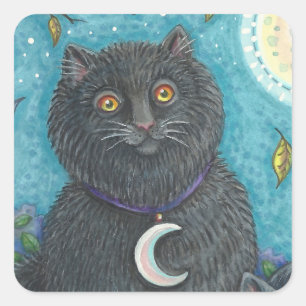 HALLOWEEN PEGATINAS DE GATO NEGRO SHEET Square