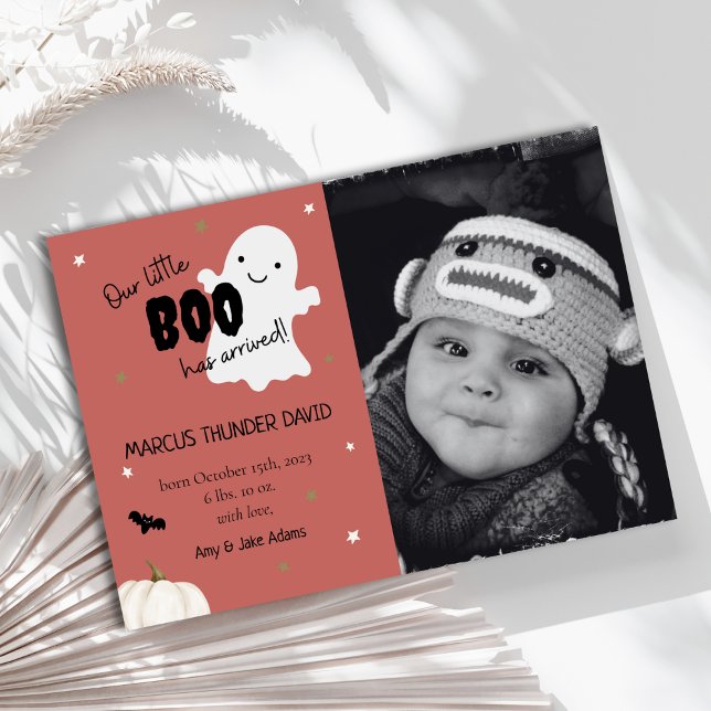 Halloween Pequeño Boo Nacimiento Invitación de fot (Subido por el creador)
