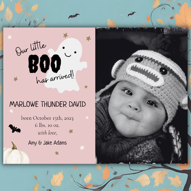 Halloween Pequeño Boo Nacimiento Invitación de fot (Subido por el creador)