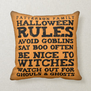 Halloween personalizado gobierna la almohada de la