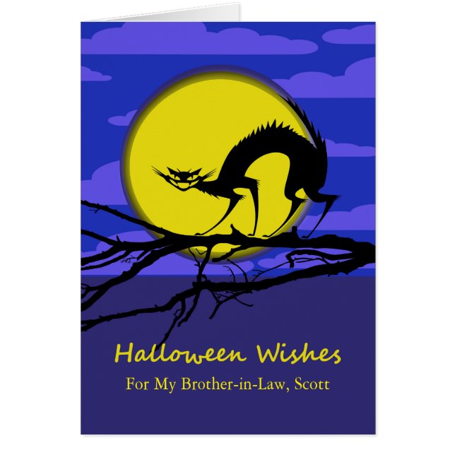 Halloween personalizado para Brother in Law, Cat (Frente)