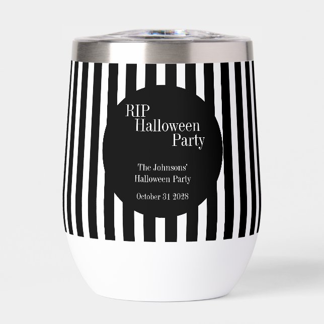 Halloween personalizado RIP franja negra y blanca (Frente)
