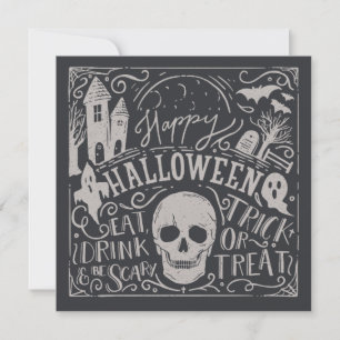 Halloween portador vintage Invitación de fiesta