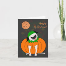 Halloween Pug: Fantasma tarjeta de saludo