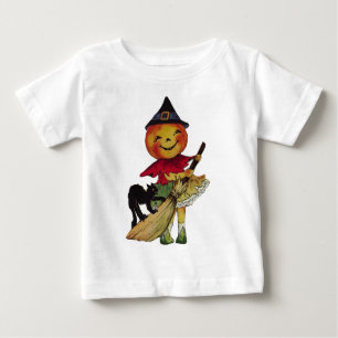 Halloween Pumpkin Head Witch Kid's Long Sleeve Top