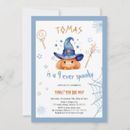 Halloween Pumpkin Spooky 4ª Invitación de cumpleañ