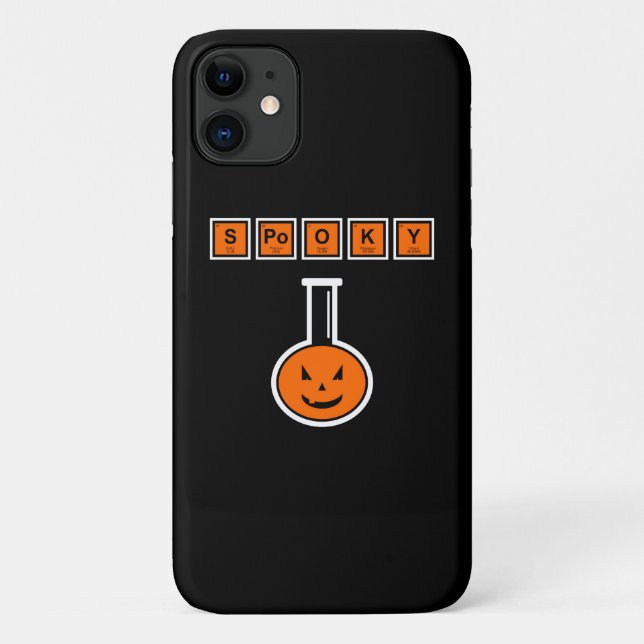 Halloween Química Spooky Calabaza iPhone 11 Funda (Reverso)