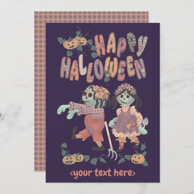Halloween Rag Doll Zombies (3) - Tarjeta de felici (Anverso / Reverso)