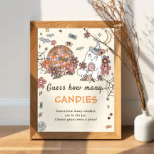 Halloween retro adivina cuántos Posters de juego d