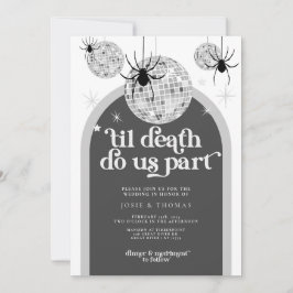Halloween Retro Disco Spiders Invitación a la boda