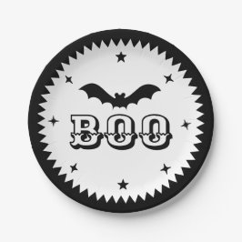 Halloween rosa, ¡Boo! Plato de papel